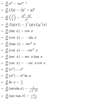 Differential/Integral Calculus Formulas