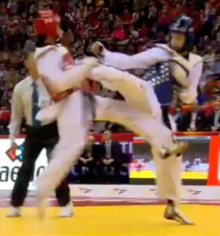 Lengendary Turkish Taekwondo player Tazegul at 2015 WTF World Taekwondo Championships