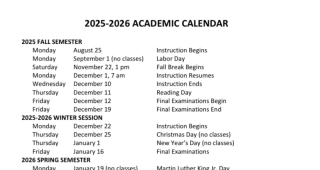 UIUC 2025-2026 Academic Calendar