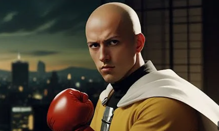 AI Generated One-Punch Man with old school style TV shows