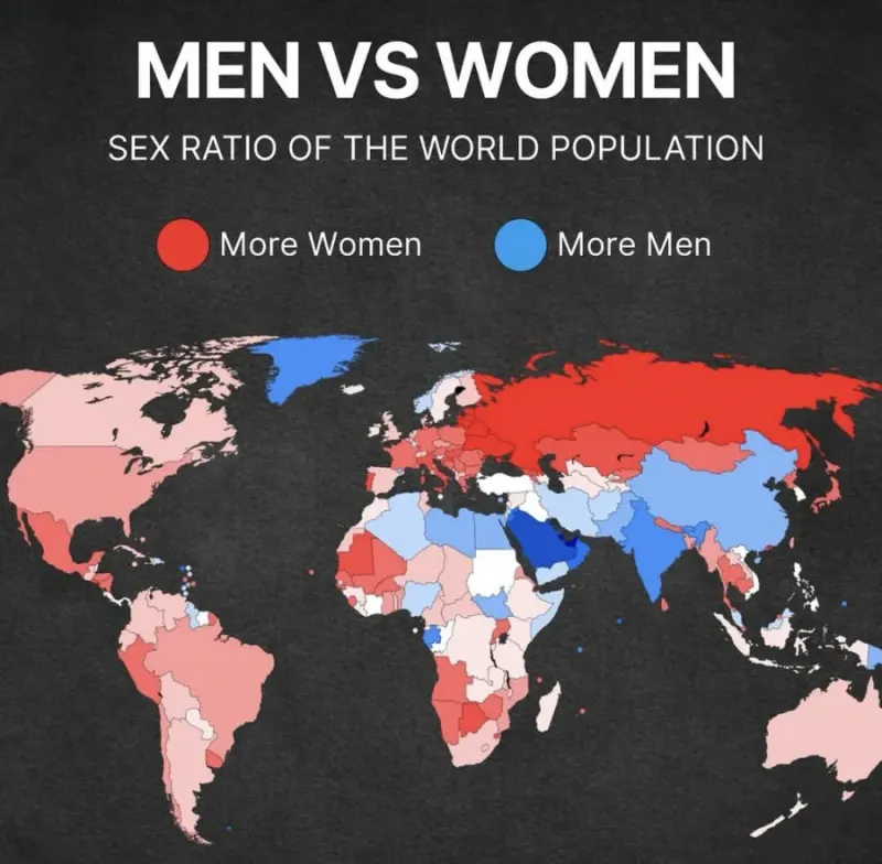 Countries with more males and females - what about UIUC?