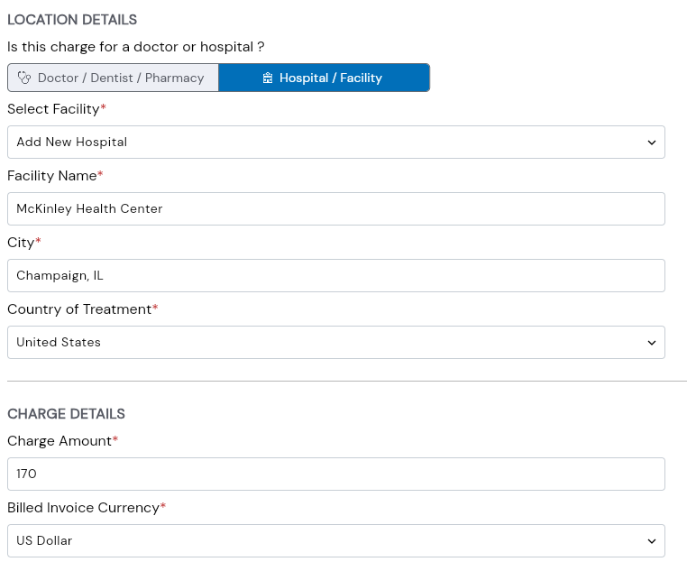 Reimbursement after Vaccination at McKinley Health Center