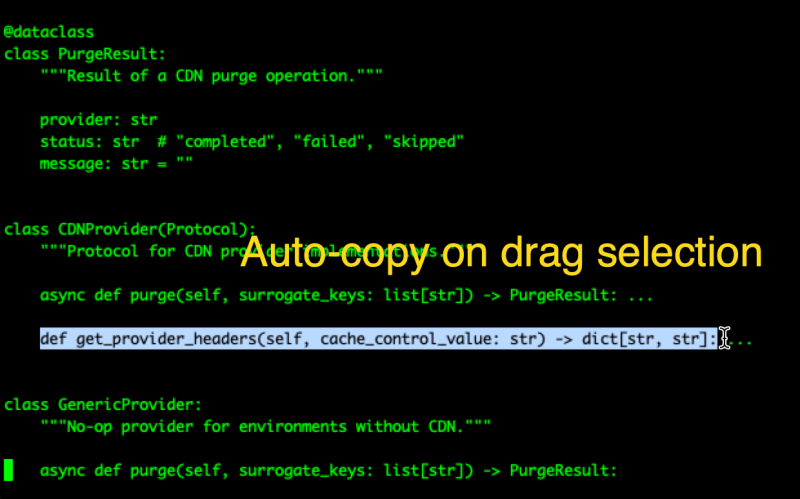 Automatically copy text to the clipboard when dragging the mouse in the Cursor